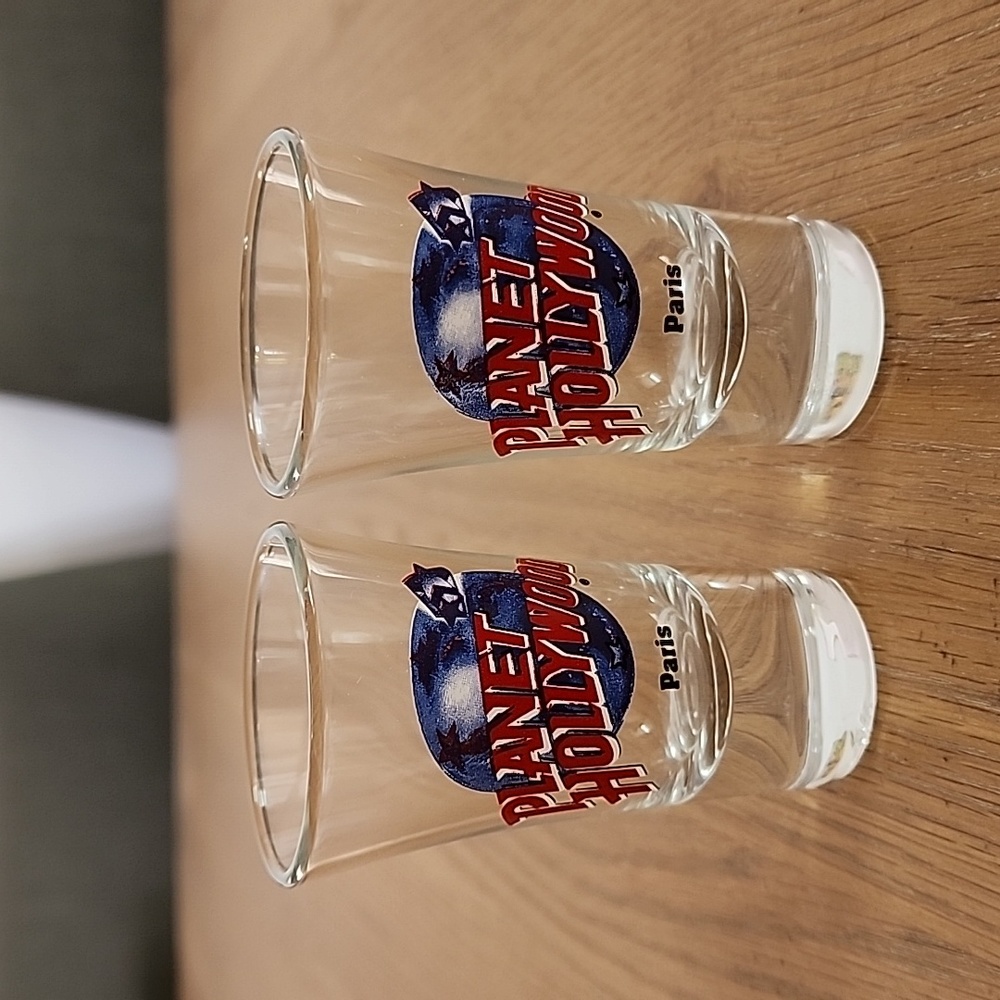 Set of 2 Planet Hollywood Paris Shot Glasses